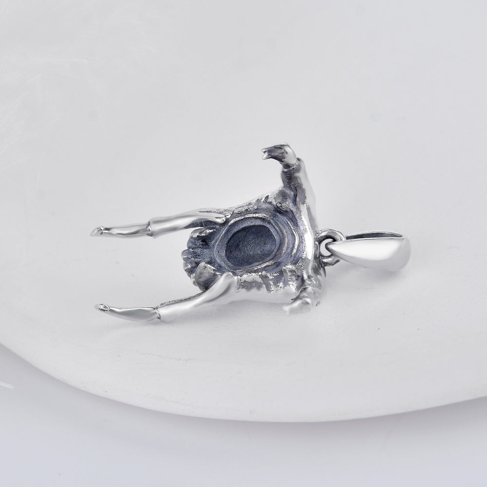 Head Crab Inspired Sterling Silver Necklace