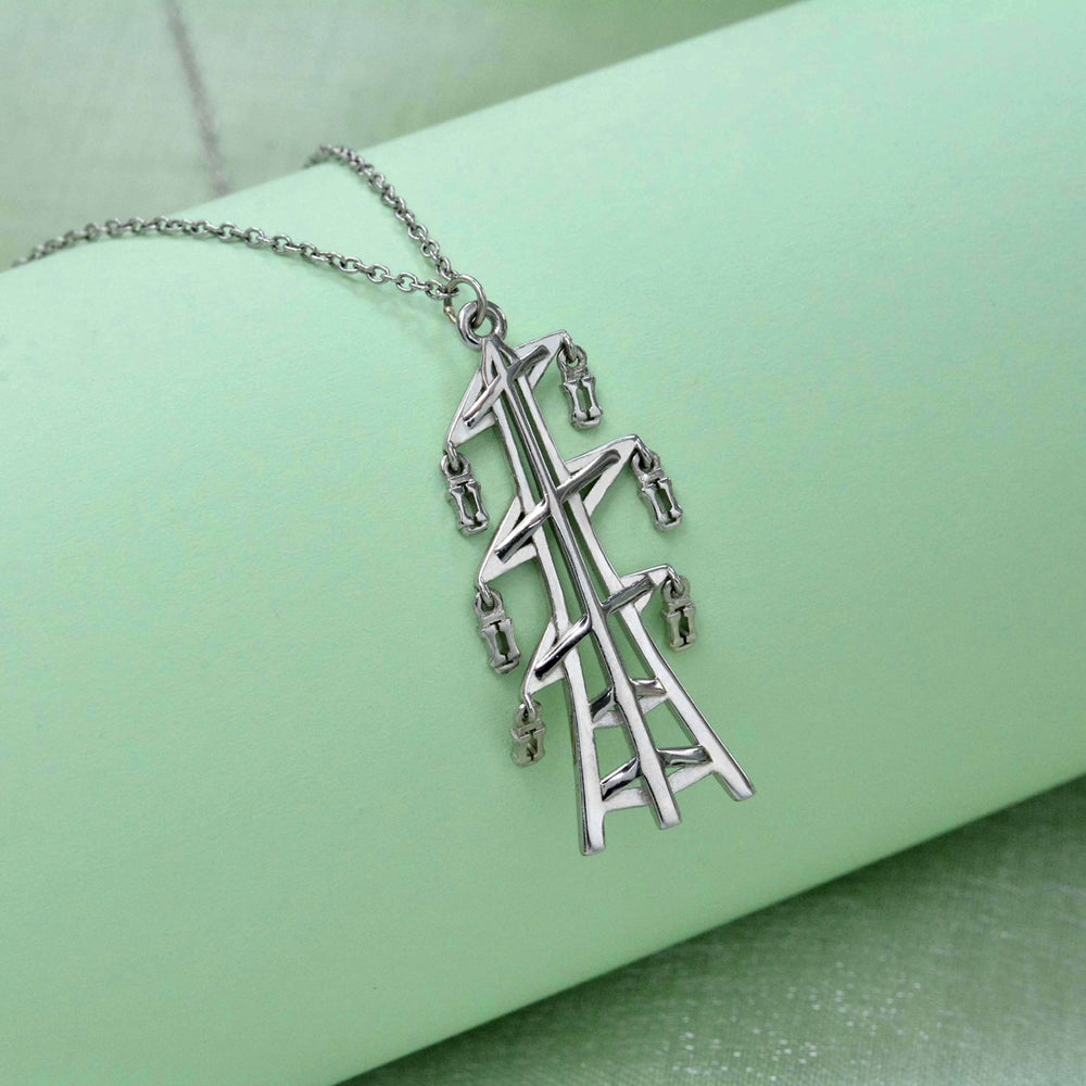 God of The Wired Powerlines Triple Pendant Necklace